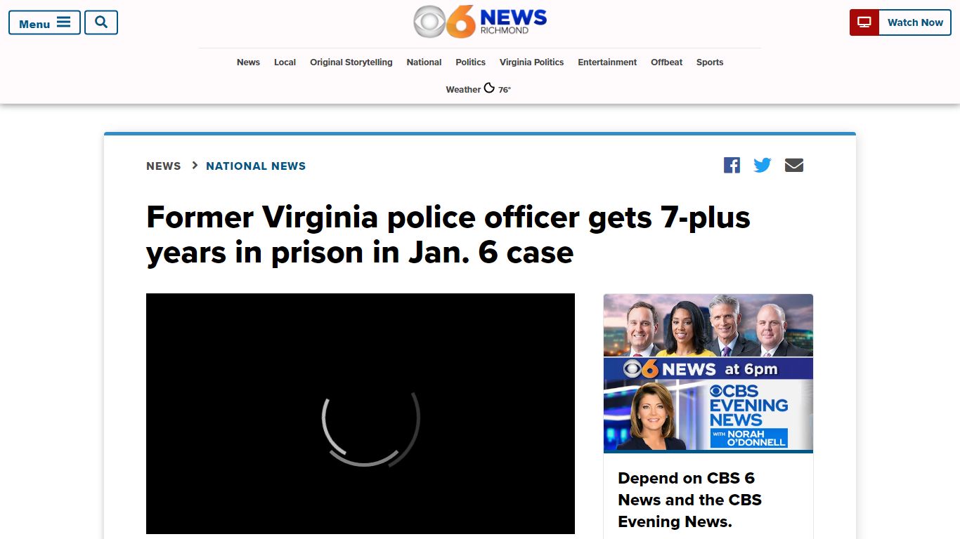 Former Virginia police officer gets 7-plus years in prison in Jan. 6 case